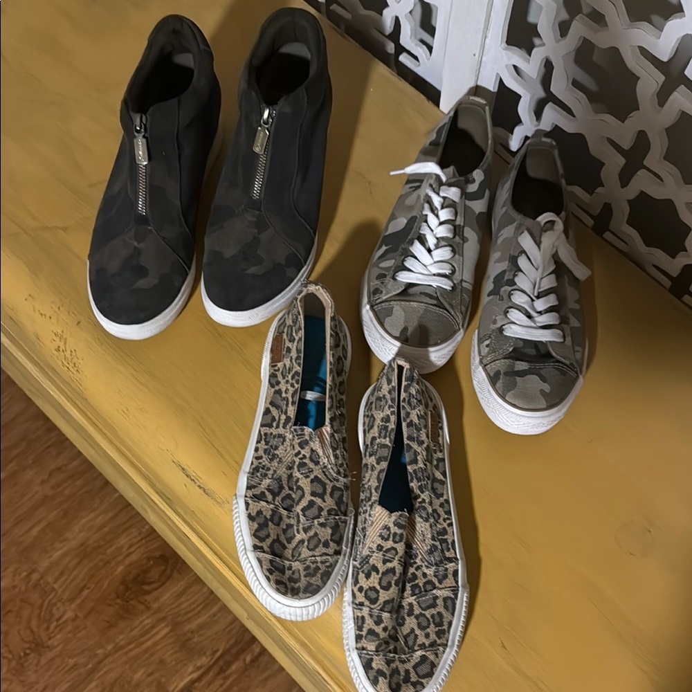 Blowfish Camo and Leopard Print Sneakers